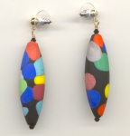 "Missoni" Large Mat Finish Oval Bead Earrings